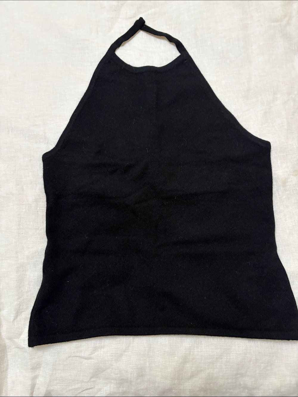 Ann Taylor Black Cashmere Halter Top